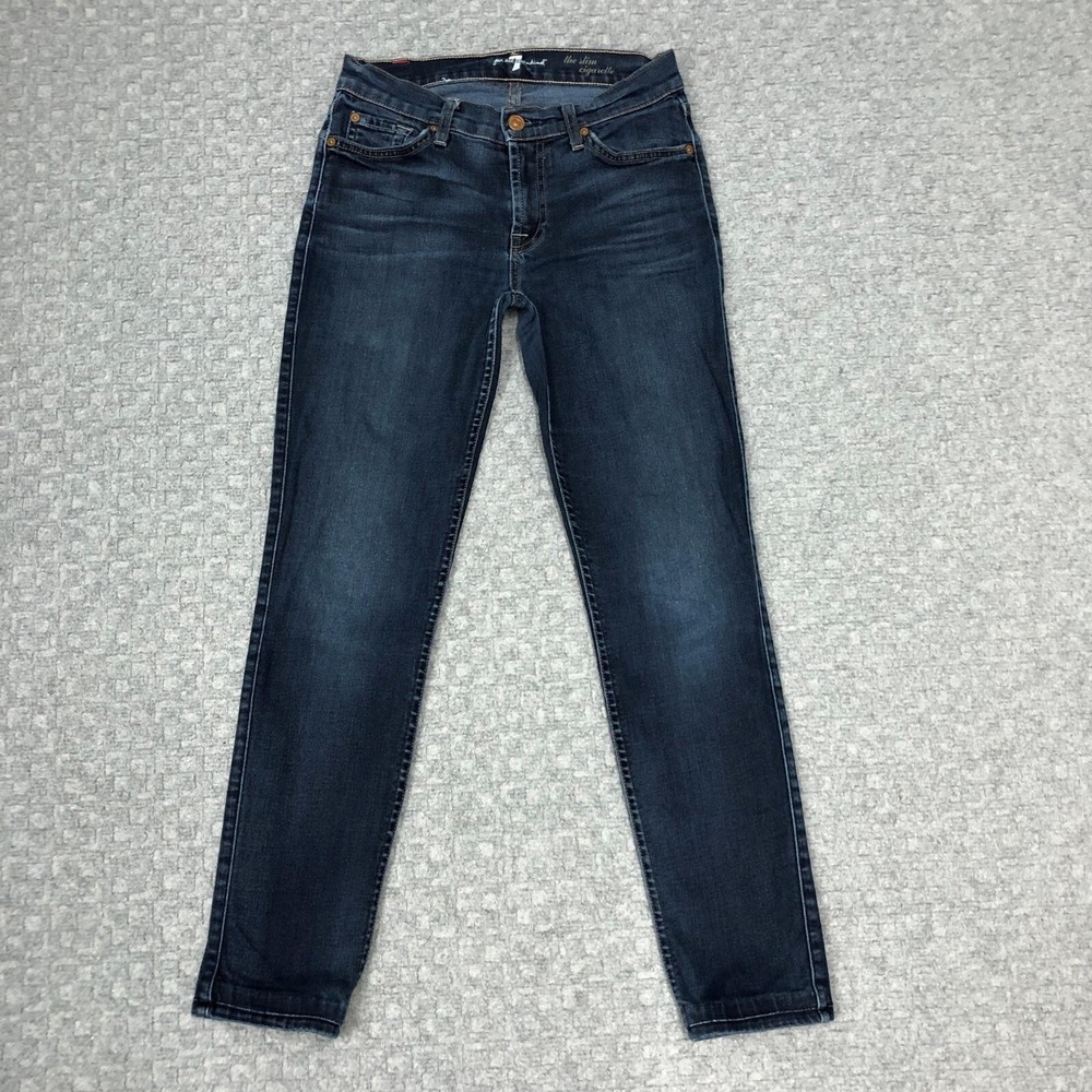 7 For All Mankind Jeans Womens 26 Blue The Slim Cigarette Skinny Denim Capsule